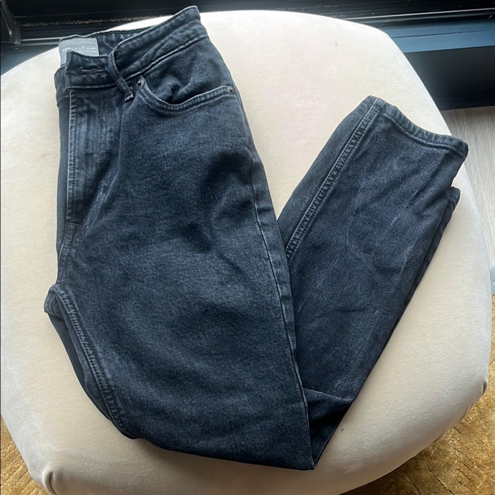Everlane High Rise Black Cropped Curvy Cheeky Jean (Size 25)